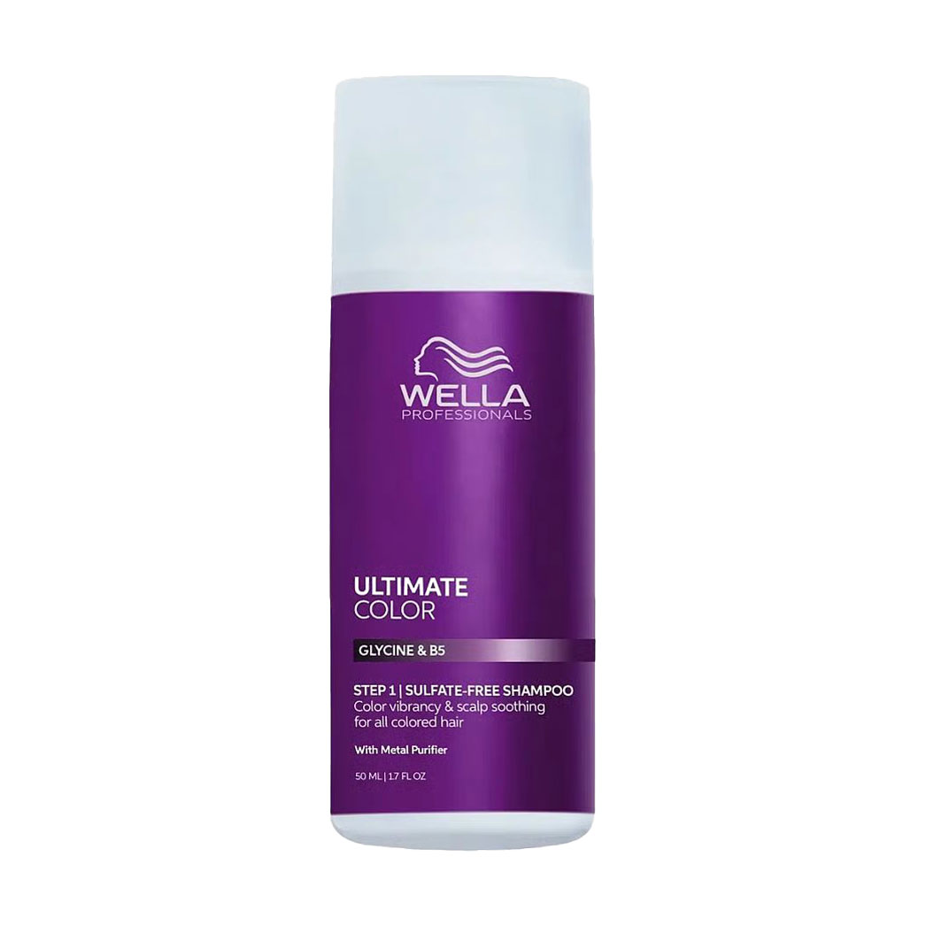Безсульфатний шампунь Wella Professionals Ultimate Color Shampoo для сяйва кольору та заспокоєння шкіри голови, 50 мл
