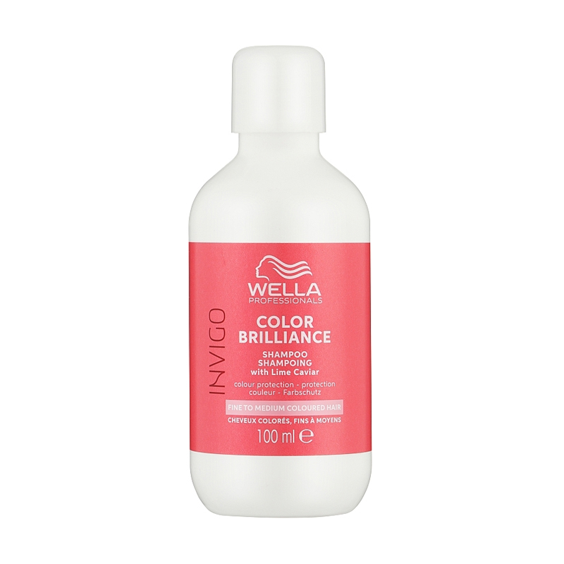 Шампунь Wella Professionals Invigo Color Brilliance Shampoo для пофарбованого нормального та тонкого волосся, з лаймовою ікрою, 100 мл