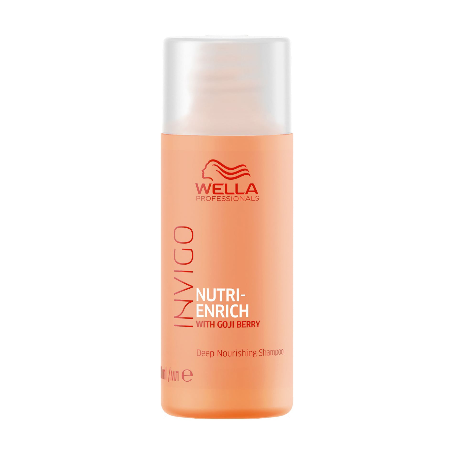 Живильний шампунь Wella Professionals Invigo Nutri-Enrich Shampoo для сухого або схильного до стресу волосся, з ягодами годжі, 50 мл